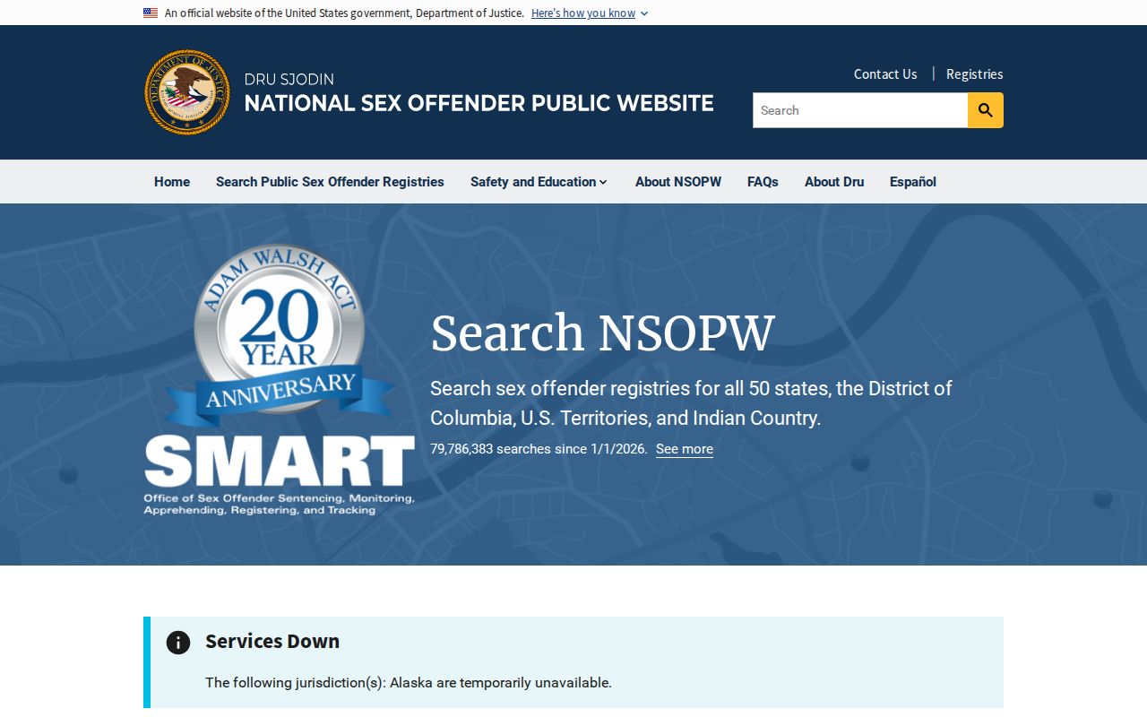 Washington County sex offender search through NSOPW